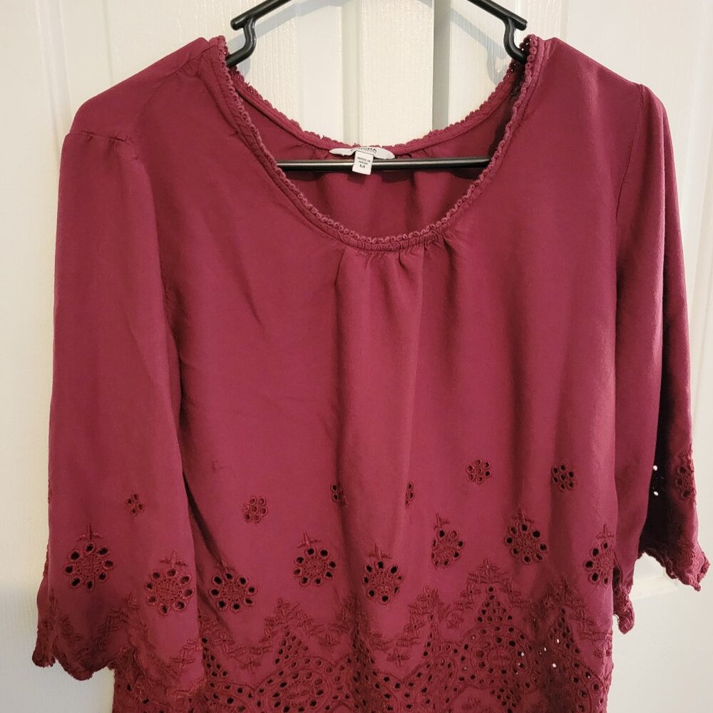 Burgundy top